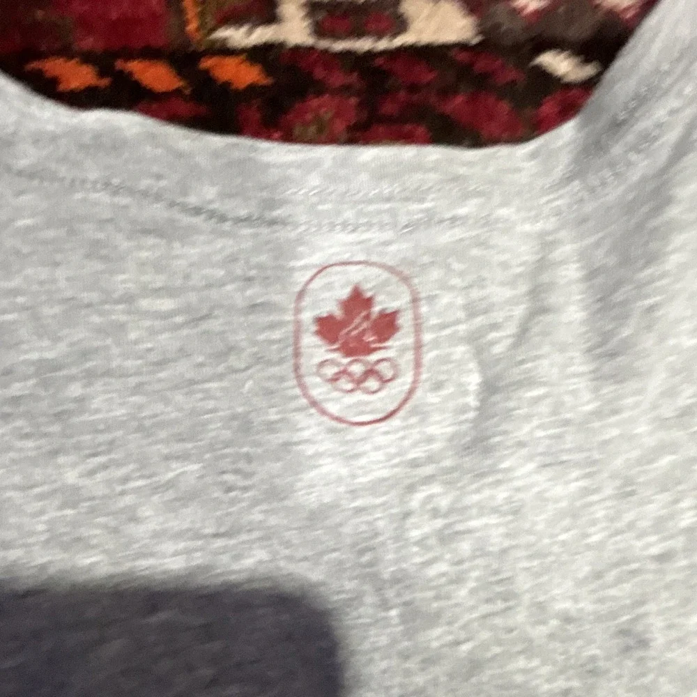 Canada Olympic Team Officially Licensed Gray Shirt Red Script Leaf Rings